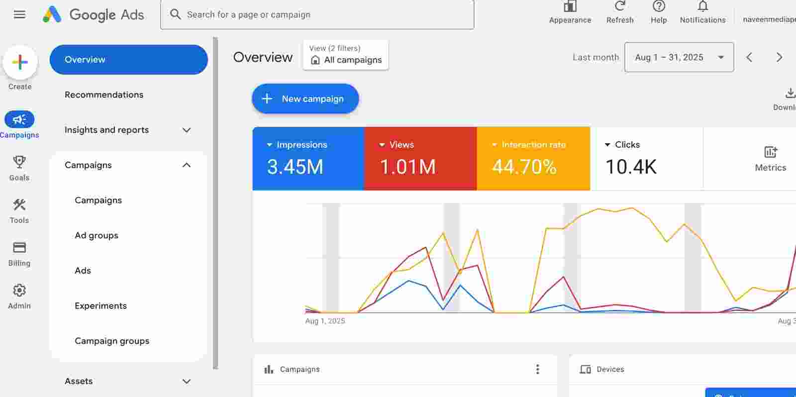 Screenshot of Analytics*